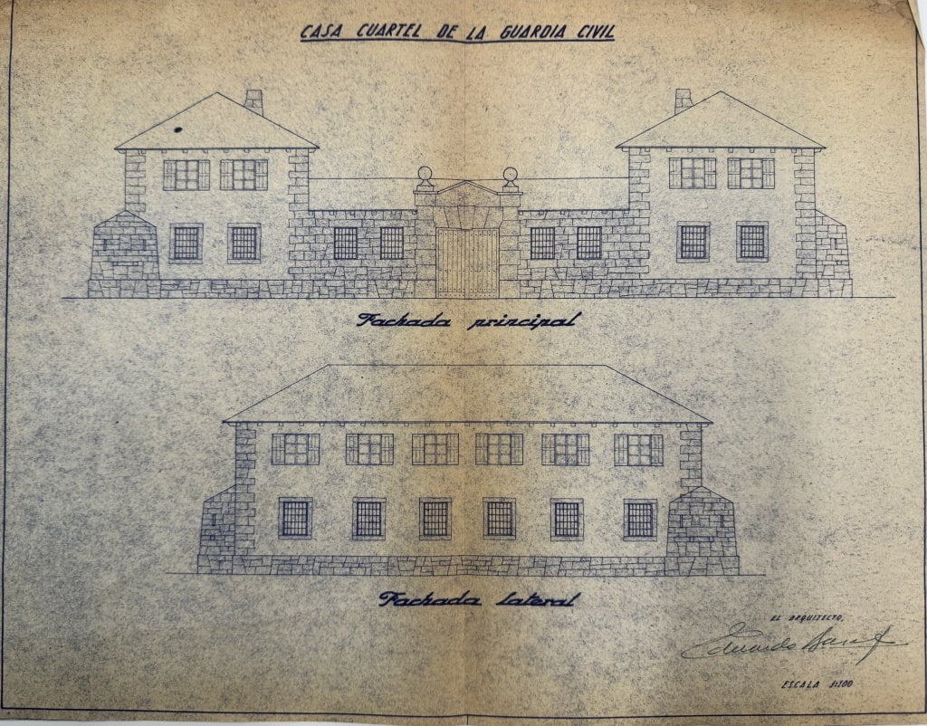 Plano casa cuartel Guardia Civil Lastras de Cuéllar