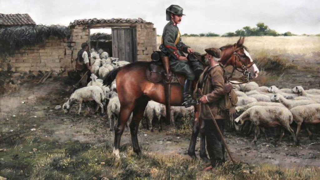 La Guardia Civil protegiendo el campo