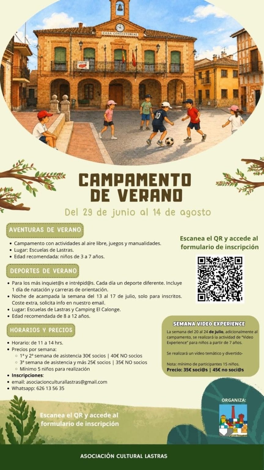 campamento verano 2026 lastras de cuellar