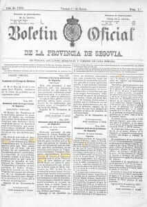 boletín oficial de la provincia de segovia enero 1904